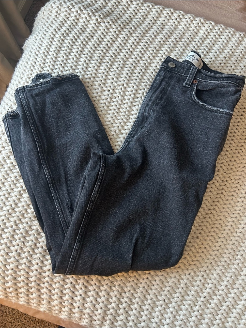Abercrombie & Fitch Gray Ultra High Rise Ankle Jeans